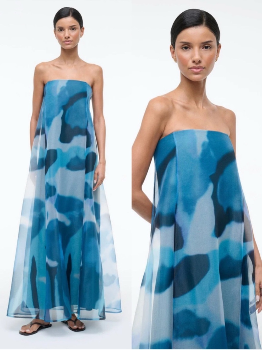 STAUD Allyson Printed Strapless Maxi Dress - Picture 2 of 7